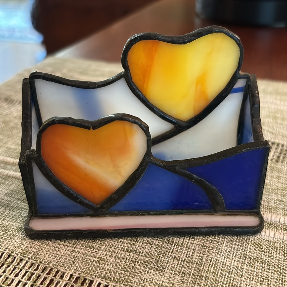 Stain Glass Double Heart Card Holder - Picture 8 of 15